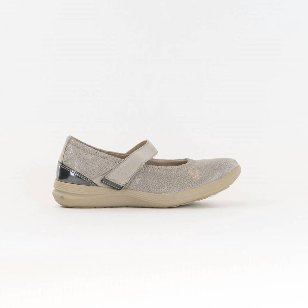 NEW FIDELIO women's hallux hi-energy mary jane shoes in stone metallic leather